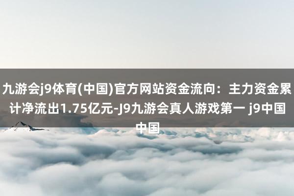 九游会j9体育(中国)官方网站资金流向：主力资金累计净流出1.75亿元-J9九游会真人游戏第一 j9中国