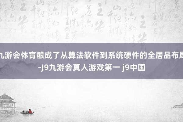 九游会体育酿成了从算法软件到系统硬件的全居品布局-J9九游会真人游戏第一 j9中国